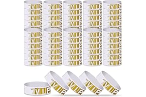 ASTARON Papel VIP Pulseras para Eventos 300 Piezas Pulseras Doradas para Eventos Pulseras Impermeables Pulseras VIP para Discotecas Parques Acuáticos Pulseras Ligeras para Conciertos
