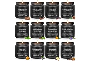 Doftljus för män, 12-pack ljuspresentpaket, sojavaxljus för hem, aromaterapiljus för bad och avkoppling, fars dag och jul, fö