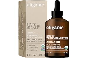 Cliganic Organic Argan Oil, 100% Pure | Moroccan Argan Oil for Hair, Face & Skin | Natural Cold Pressed Carrier Oil - Certified Organic