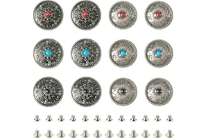 PH PANDAHALL PandaHall - Juego de 12 remaches de tornillo de imitación turquesa con hebilla, remaches decorativos para bolsos, bolsos, zapatos, ropa de cuero, cinturones