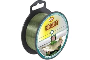 WFT Zielfisch Hecht 300m 0,35mm 10,3kg grün - Hechtschnur zum Angeln auf Hechte, Angelschnur zum Hechtangeln, Monofile Schnur