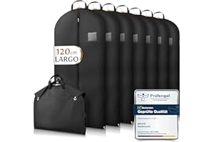 Bruce.® 7x Fundas Ropa Armario 120x60cm, Antipolillas Bolsa Almacenaje Ropa con 120 GSM, Porta trajes Caballero o Mujer para Viaje, Bolsas Guardar Ropa Colgada con Cremallera