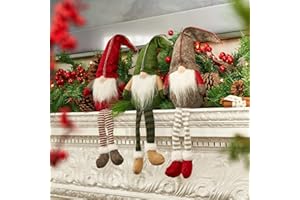 LATERN 3 szt Świąteczne pluszowe figurki, ozdoby choinkowe krasnale, ręcznie robione szwedzkie skrzaty Tomte, pluszowe skandynawskie elfy Świętego Mikołaja z długimi nogami, figurki na Boże Narodzenie