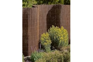 Mugar- Mimbre Grueso Natural en Rollos de 5 Metros - Vallas de Ocultación Naturales para Jardín- Varias Alturas (1,5 x 5 metros)