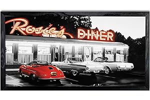 POSTERGALERIA Cuadro en marco, póster moderno de pared artístico, varios temas 50 x 100 cm (restaurante americano)