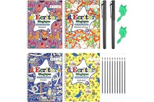 Charfia 4 Grand Francais Cahier Ecriture Magique Calligraphique pour Enfants, Magic Book en Français Livre Magibook Cahier Effacable Livre de Pratique d'écriture Réutilisable [Large 17.5 * 25CM]