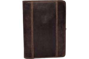 Menzo A5 - Carpeta de piel auténtica, para hombre y mujer, color azul