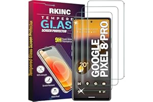 RKINC 3 sztuki, szkło pancerne, szkło ochronne do Google Pixel 8 Pro, pancerna folia ochronna na wyświetlacz HD, 0,33 mm, odporna na zarysowania, odpryski, bez pęcherzyków powietrza, dożywotnia