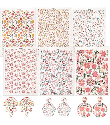 Papier Transfert Pour Argile Polymère - 10 Feuilles Dentelle Noire - DIY Bijoux, Déco - 14 X 9 Cm