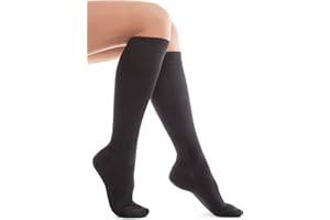 TOROS GROUP MANUFACTURE SKINLIFE Chaussettes de contention Pour Hommes et Femmes Circulation Compression médical 13-15 mmHg Professionnelle soutien lors des vols ou voyages Unisex Anti-thrombose Anti varices Noir XS