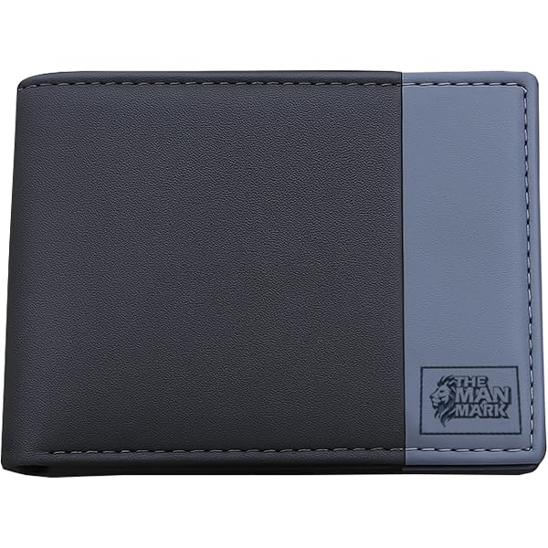 IPick Ford Mustang Tri-Bar Logo Men's Wallet – PU Leather, RFID Blocking, Slim Bi-fold, Black