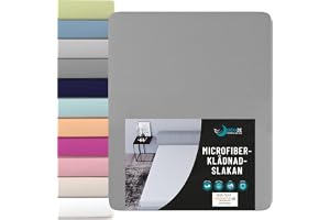 Dreamzie Dra på-lakan - För Madrass 90 x 190/200 cm - 100% Polyester - Auktoriserad OEKO-TEX® - Antracit - Mjuk som en Persik