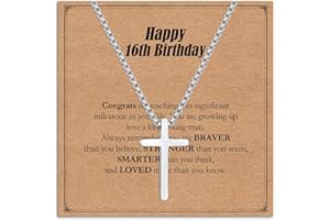 Twutqel Cross Necklace for Men Boys, Adjustable Silver/Black Stainless steel Cross Chain, 16th 18th Birthday Baptism Christmas Gifts for Son Grandson Nephew Brother Cousin Age 6-21
