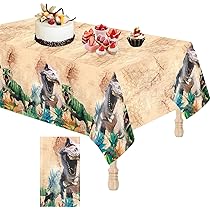 Tiamon Dinosaurier Tischdecke – 3 Stück, 137x274 Cm, Gelb Für Geburtstag & Picknick