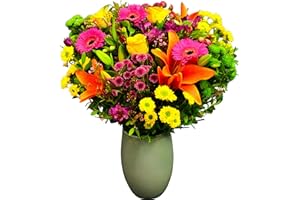 ALL OCCASIONS Vibrant Hand Tied Mixed Fresh Flowers, Delivered UK Next Day, Stunning Floral Bouquet of Beautiful Colour for Mother's Day, Birthdays, or Just Because