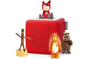 tonies Toniebox Starter Set Bundle incluye 1 Creative 3 personajes: The Gruffalo, Stick Man, y Zog, Audiolibros y reproductor de música altavoz para niños, altavoz inalámbrico sin pantalla, rojo