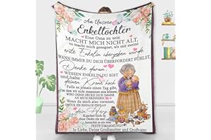 ACCZ Personalised Gifts Blanket To Our Granddaughter from Grandparents, German Grandma and Grandpa for Granddaughter Letter Blanket, Funny Birthday Gift for My Granddaughter, 18th Birthday Girl