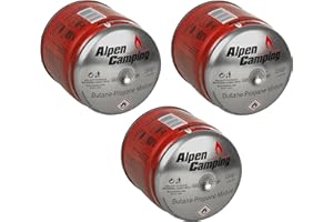 Alpen Camping IK006 400 ml / 190g Gaskartusche Propan-Butan Stechkartusche für Gaskocher Campingkocher Bunsenbrenner Lötbrenner EN417 Gas Block System