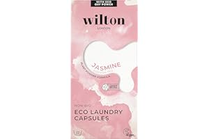 Wilton London Eco Friendly Laundry Capsules 22 Washes - 100% Plastic Free Packaging - Non-Bio - Plant-based Biodegradable Powder Formula - Essential Oils - Fresh and Longlasting Jasmine Scent
