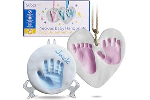 Pamiątkowa gliniana ozdoba Bubzi Co w postaci odcisku stopy i dłoni niemowlęcia, unikalny prezent dla kobiet w ciąży, prezent dla niemowląt, dekoracja do pokoju dziecięcego