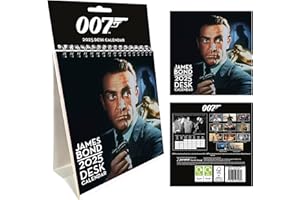‎PYRAMID EUROPE GMBH Pyramid – James Bond 2025 Tischkalender, 29,7x42cm, Monatsplaner für Film-Fans im ikonischen Bond-Design, monatsübersicht, nachhaltig nur mit Papierumschlag