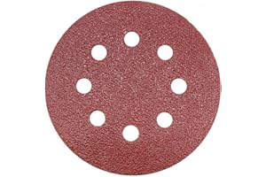ALBOYI 50PCS Sanding Discs Pads 40 Grits 5 Inch Hook and Loop 8-Holes Sandpaper Assorted for Random Orbital Sander