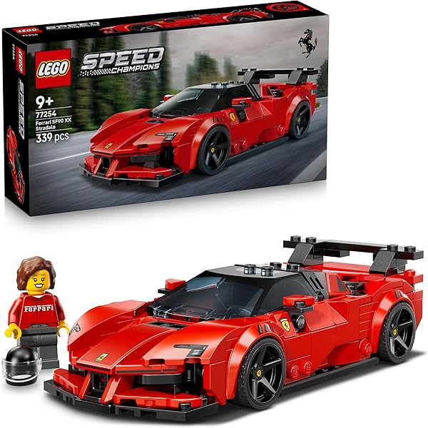 LEGO Speed Champions Ferrari SF90 XX Stradale Sportwagen - Modellbau mit sammelbarer Fahrer Minifigur - Geburtstagsgeschenkidee für Jungen ab 9 Jahren oder Geschenk zum Vatertag - 77254 - 1