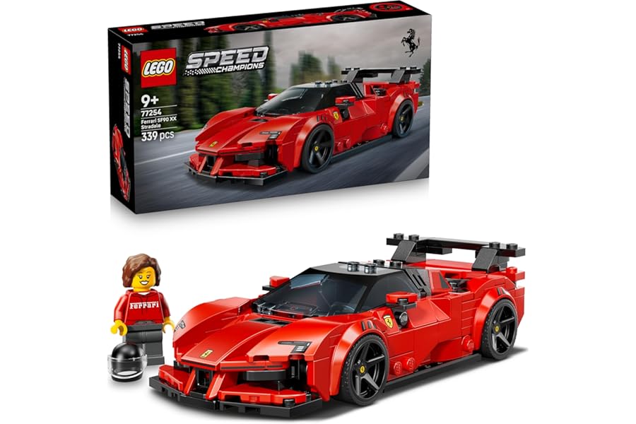 LEGO Speed Champions Ferrari SF90 XX Road Sports Car – Toy Car with Collectible Minifigure – Birthday Gift Idea for Children from 9 Years Motorsport Fan – 77254