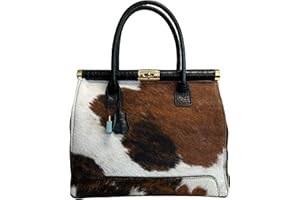 Modarno Borsa a mano In Vera Pelle Cocco + Vero Pelo di Cavallino modello FIRENZE