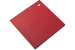 Zeal Silicone Trivet Mat Kitchen Worktop Protector for Hot Pots and Pans (18 x 18cm) – Heat Resistant Mat, Non Slip Square Trivet, Red