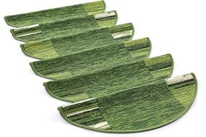 rugsx Dywanik schodowy Adagio, samoprzylepny, 64 x 22 cm + 3,5 cm krawędź przednia, zielony, 13 sztuk
