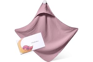 MABABU Toalla con Capucha Bebé - Algodón Orgánico Gots - para Bebés y Niños | Regalo - 75x75 cm | Dusty Rose