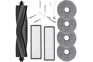 GENERIC Kit d'Accessoires de Rechange Compatible Avec Dreame Bot L10 Prime/Pro - Aspirateur Robot, Brosse en Caoutchouc, Filtre HEPA, Brosse Latérale, Chiffon