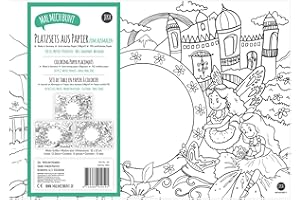 JEKA Set di 12 tovagliette da colorare, Motivi : Fantasia - Nella fattoria - Nello spazio, 4 tovagliette da colorare per ciascun disegno, Colorare per ragazze e ragazzi, Attività per bambini, Idea regalo