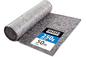 STROXX – Malervlies 1 x 50m mit 250g/m² – Abdeckvlies in Profi-Qualität mit PE Anti-Rutsch Beschichtung – extra starkes Schutzvlies – mehrfach verwendbar
