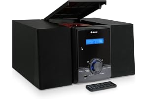 Denver Mini HiFi-System DAB+ med CD, Bluetooth och USB | Mini HiFi-system med DAB/FM, 60 snabbval, CD, Bluetooth, USB-MP3, AU