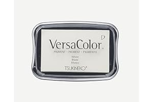 Rayher 29017102 Tampone D’inchiostro per Timbri „Versa Color“, dimensione 7,5X4,5Cm, Pigmentato Colore Bianco, A Base D'Acqua, per Lavori Con Carta, Cartone, Embossing