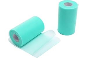 ZADAWERK® Tul - 15 cm x 45 m - menta - 1 rollo - para coser y hacer manualidades - decoración - lazo de regalo - tutú