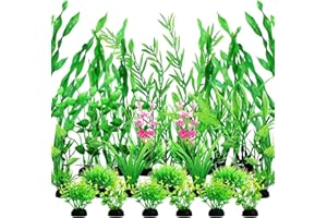 QUOZUO 25 Pièces Plantes Artificielle Aquarium Deco, Aquarium Decoration Vert Plante, Terrarium Plante Décoration pour Aquarium Poissons