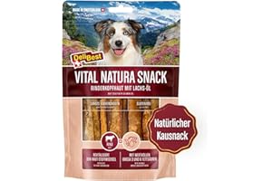 DeliBest Vital Natura Snack Wildlachsöl I Omega3 I Kausnack für Hunde I für jedes Alter I auch zur Zahnreinigung geeignet I natürlicher Kausnack I 200g Packung