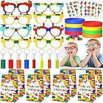 Kigift - Lot De 136 Petits Cadeaux D'Anniversaire Enfants à Thème Blocs - Pour Sacs Cadeaux, Fêtes, École