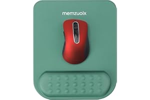 memzuoix Green Ergonomic Mouse Pad with Wrist Rest Support,Premium Memory Foam Cushioning for Pain Relief, Non-Slip PU Base for Stable Smooth Control - Perfect for Laptop, Computer, and Home Office