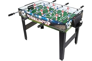 Teorema Giocattoli, calcio balilla edizione worldcup, biliardino da casa con 2 palline e segnapunti e aste telescopiche, tavolo calciobalilla per adulti e bambini, altezza 69 cm