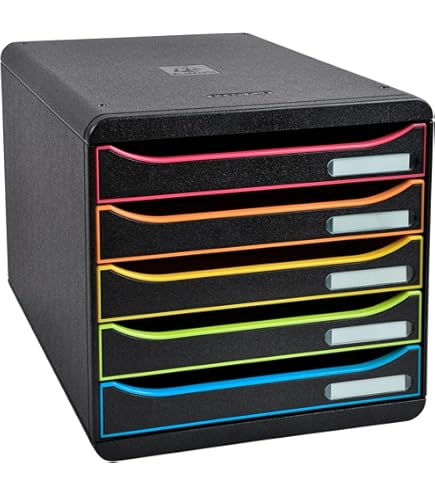 Exacompta 3094202D Ablagebox BeeBlue aus Recycling-Kunststoff mit 5 Schubladen für DIN A