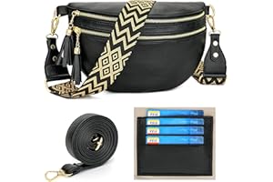 LANXINGLUO Marsupio Donna Elegante Grande Borsa Tracolla Donna Piccola Borsetta Pelle Sintetica Nero Con slot per carte di credito e 2 spallacci