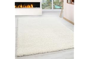Miovani Hochflor Teppich 300x400 cm Creme - Besonders weicher Shaggy Teppich in vielen Farben & Größen für Dein gemütliches Zuhause - Teppich Wohnzimmer & Schlafzimmer