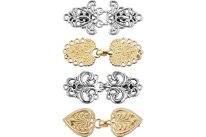 Cooraby 4 Pack Vintage Sweater Shawl Clips for Women Retro Cardigan Collar Dress Shirt Brooch Clips for Women & Girls