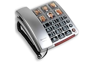 Amplicomms Bigtel 40 - Big Button Phone for Elderly - Loud Phones for Hard of Hearing which are Hearing Aid Compatible Phones - Corded Big Number Telephone - Dementia Aid Phone for Elderly