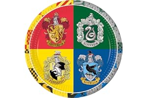 Procos 93451 - talerz imprezowy Harry Potter, rozmiar 23 cm, 8 sztuk, jednorazowy talerz z papieru, urodziny dziecka, zastawa imprezowa, FSC® Mix