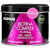 Biotin for hair 12,000mcg -400 tablets - Zinc and Vitamin D3 | Hair Vitamins - Over a year - Strengthens skin, hair and nails